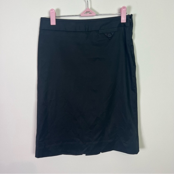 Marc By Marc Jacobs Black Pleated Back Detail Knee Length Skirt Women Size 0 - Picture 1 of 6